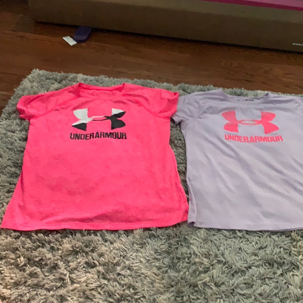 2 girls under aurmor shirts!